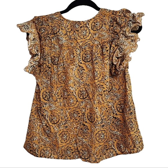 NWT House of Harlow 1960 Mustard Yellow Peasant Top Small - Picture 3 of 9